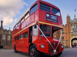 Red Routemaster Bus for weddings in London